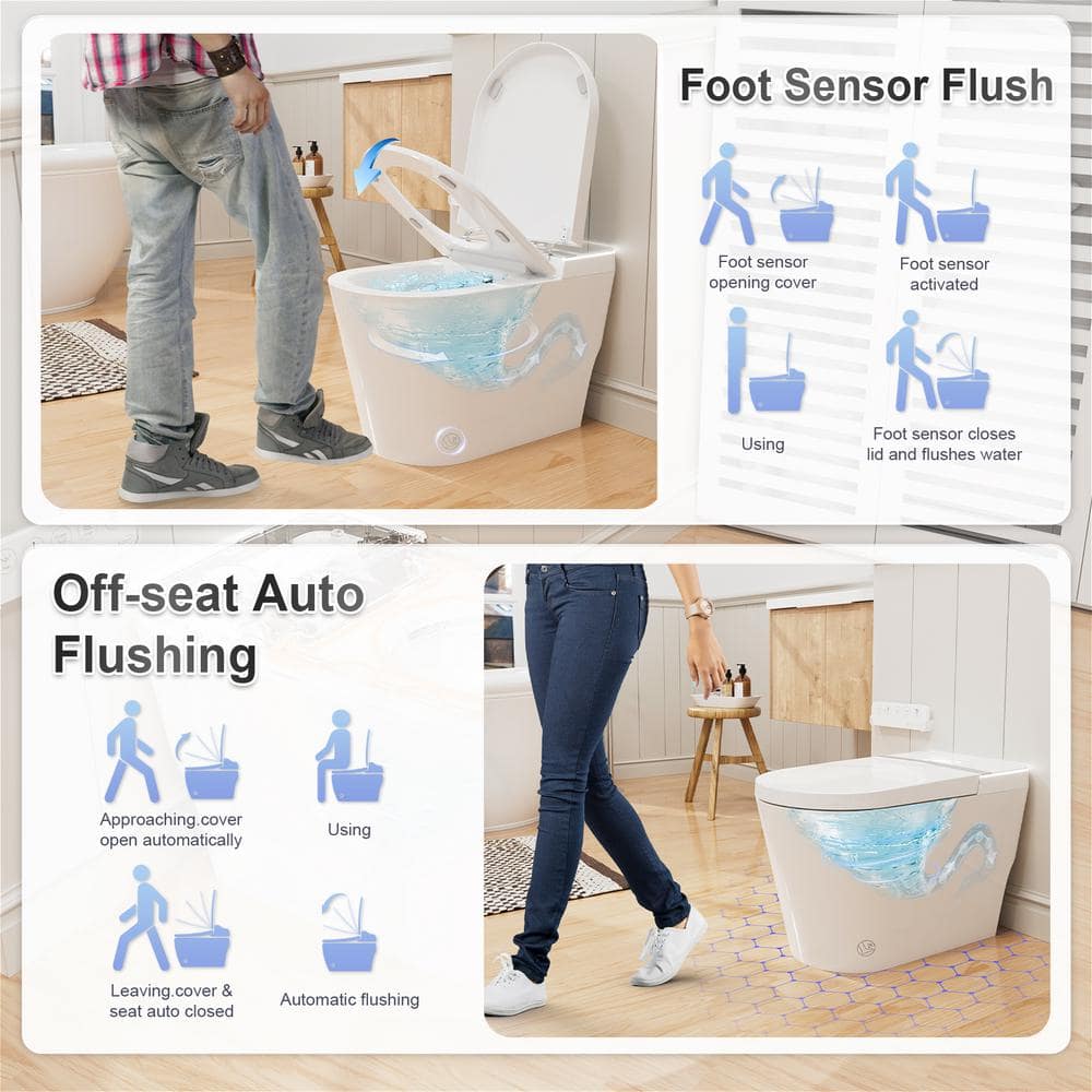 GIVING TREE Smart Toilet Bidet with Auto Flush, Voice Control & Heated Seat