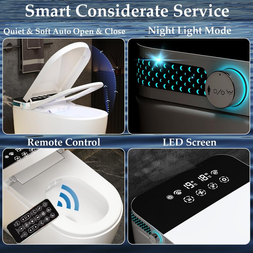 FUFU&GAGA Elongated Smart Bidet Toilet 1.28GPF with Massage Cleaning and Heated Seat
