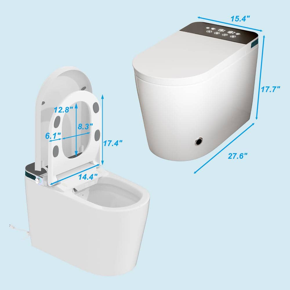 FUFU&GAGA Elongated Smart Bidet Toilet 1.28GPF with Massage Cleaning and Heated Seat