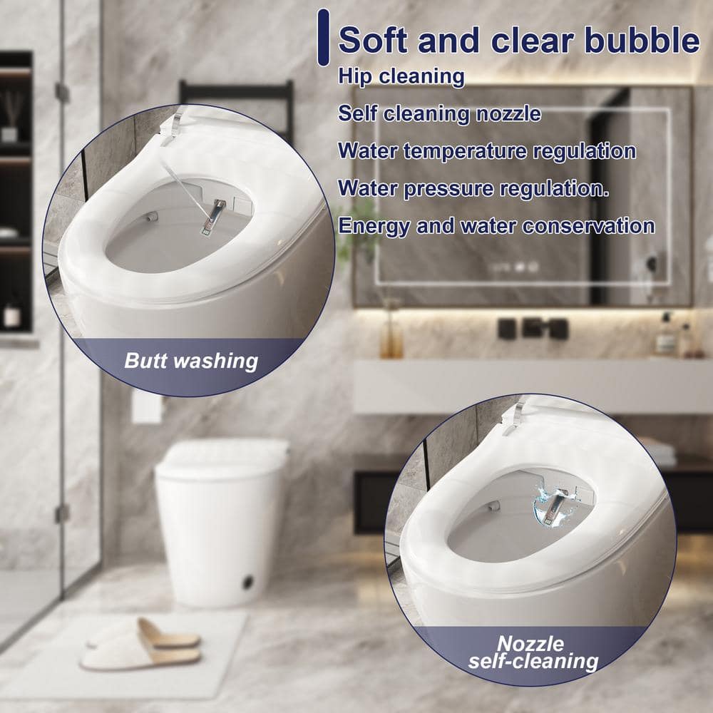 FUFU&GAGA Smart Bidet Toilet 1.28 GPF White with Auto Features & Heated Seat