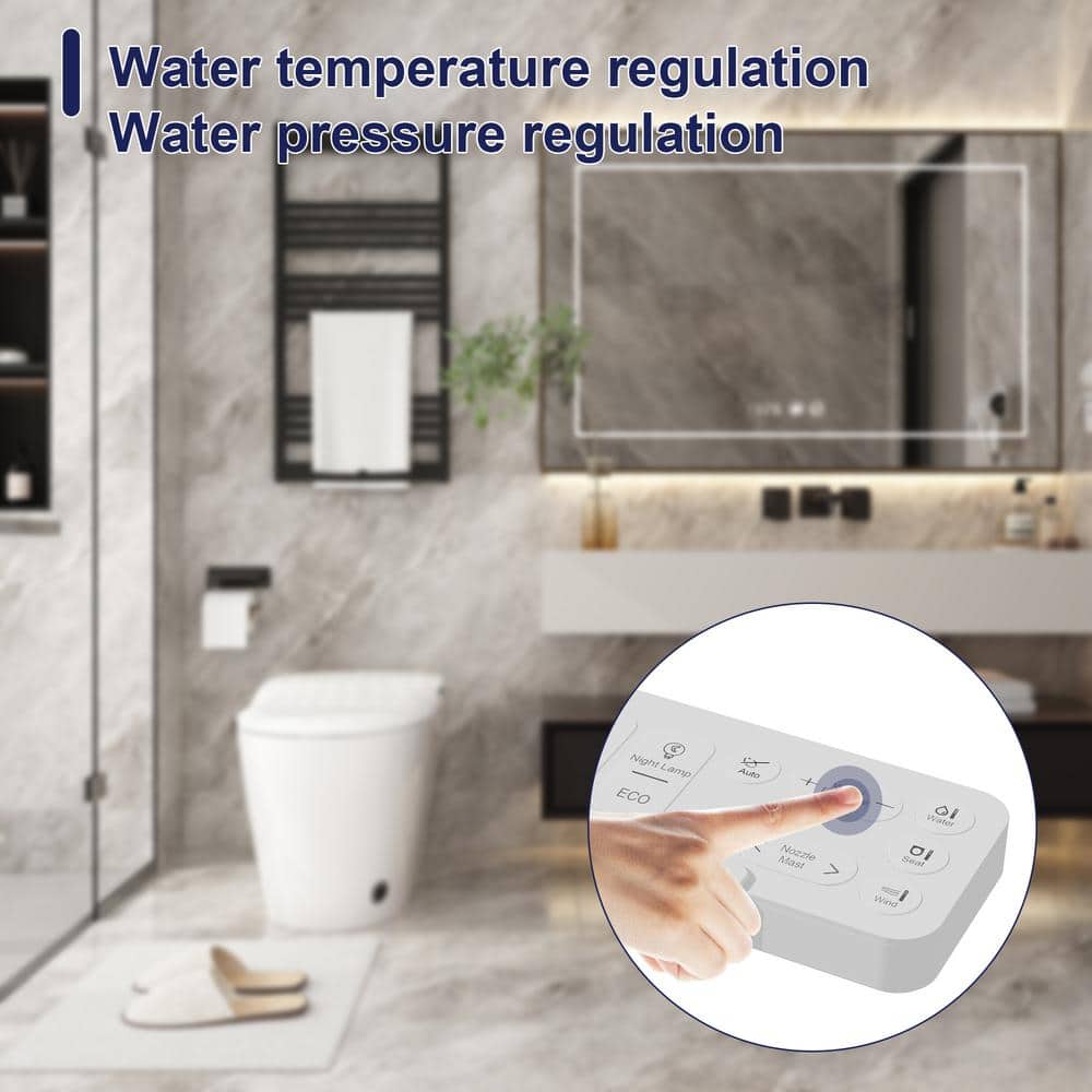 FUFU&GAGA Smart Bidet Toilet 1.28 GPF White with Auto Features & Heated Seat