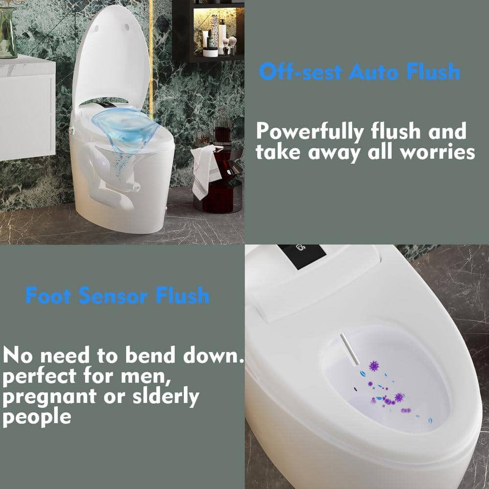 FUFU&GAGA Elongated Smart Bidet Toilet with Foot Sensing & Heated Features