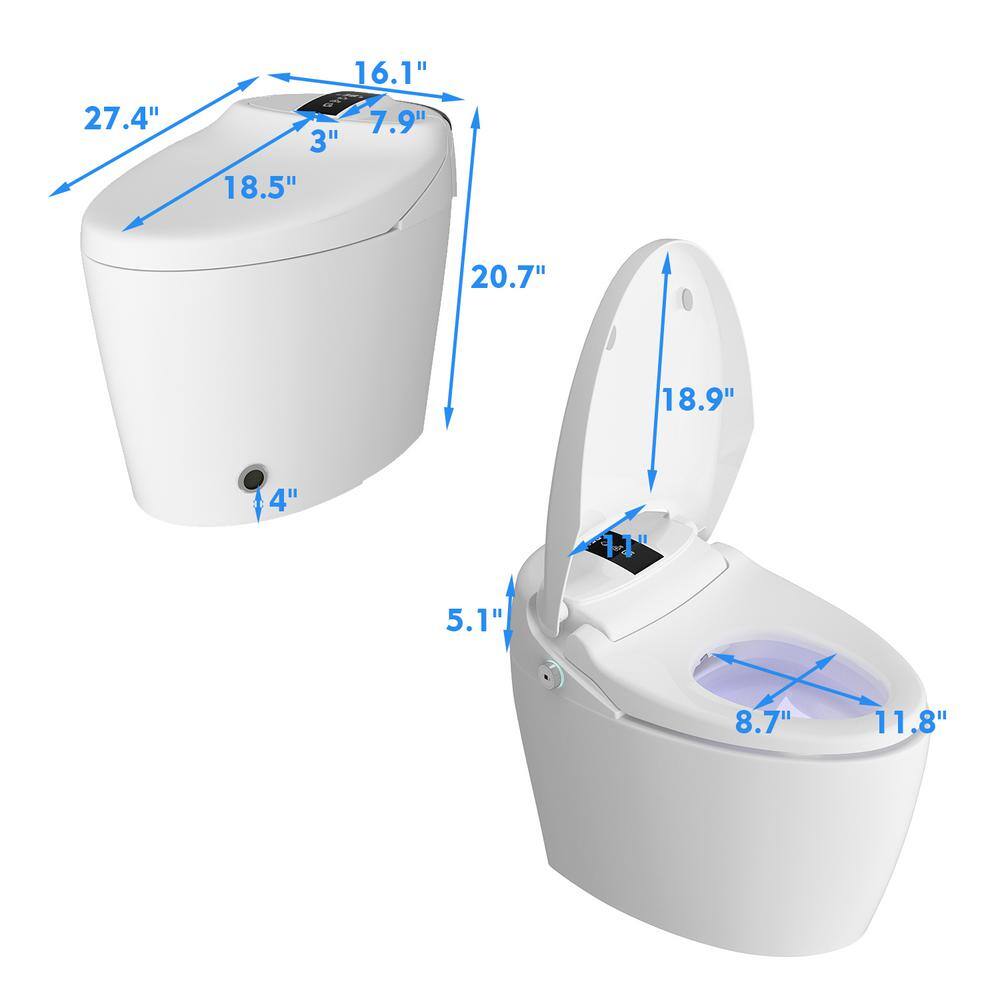 FUFU&GAGA Elongated Smart Bidet Toilet with Foot Sensing & Heated Features