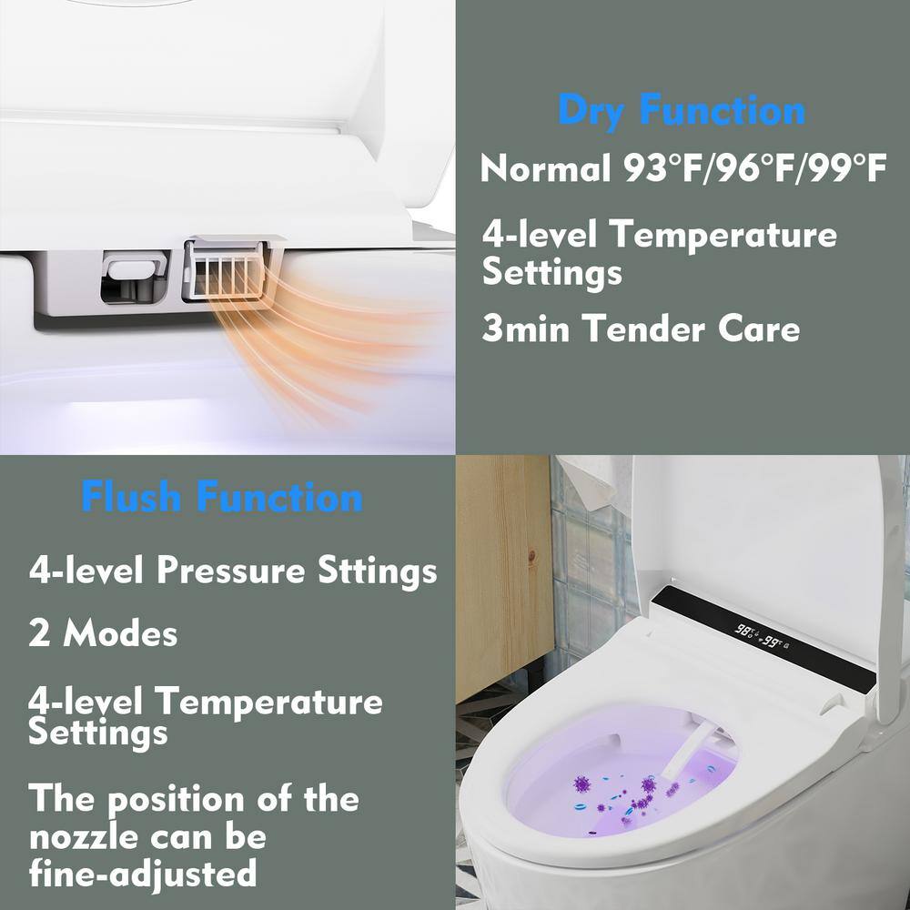 FUFU&GAGA Elongated Smart Bidet Toilet with Foot Sensing and Heated Seat