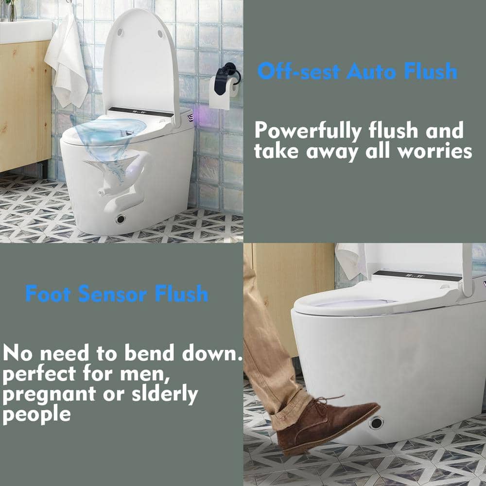 FUFU&GAGA Elongated Smart Bidet Toilet with Foot Sensing and Heated Seat