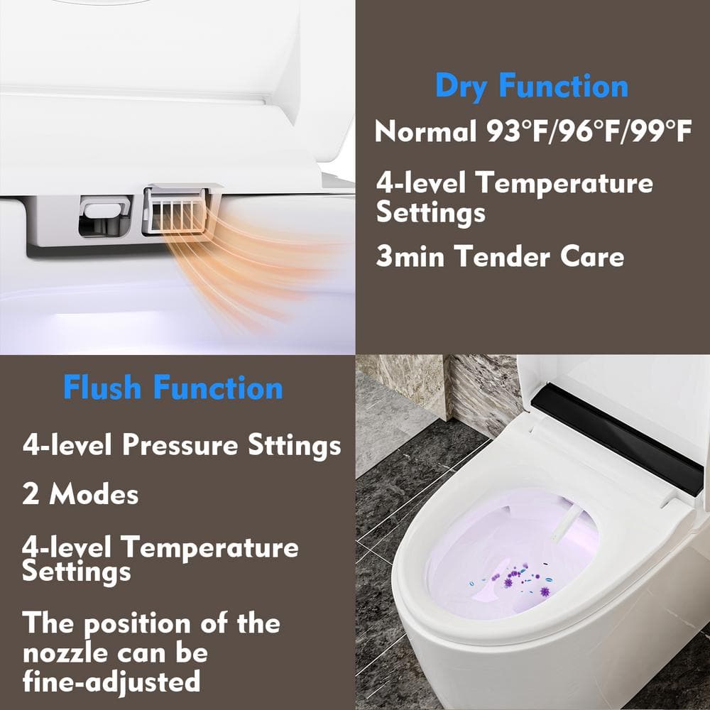 FUFU&GAGA Elongated Smart Bidet Toilet with Auto Open/Flush and Heated Seat