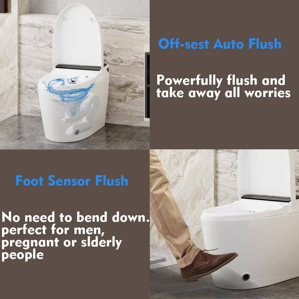 FUFU&GAGA Elongated Smart Bidet Toilet with Auto Open/Flush and Heated Seat