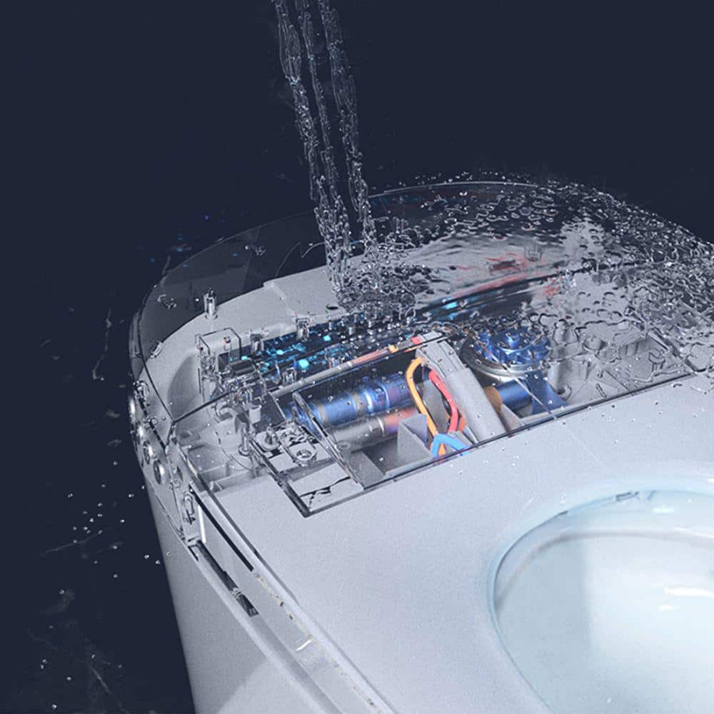 EPOWP 11.8 in. Dual Flush Elongated Smart Toilet with Foot Sensor & Knob Control