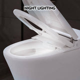 EPOWP 11.8 in. Dual Flush Elongated Smart Toilet with Foot Sensor & Knob Control