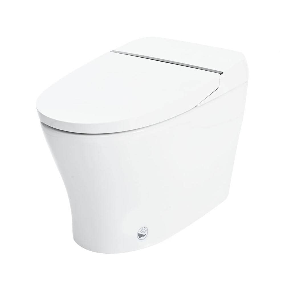 EPOWP 11.8 in. Dual Flush Elongated Smart Toilet with Foot Sensor & Knob Control