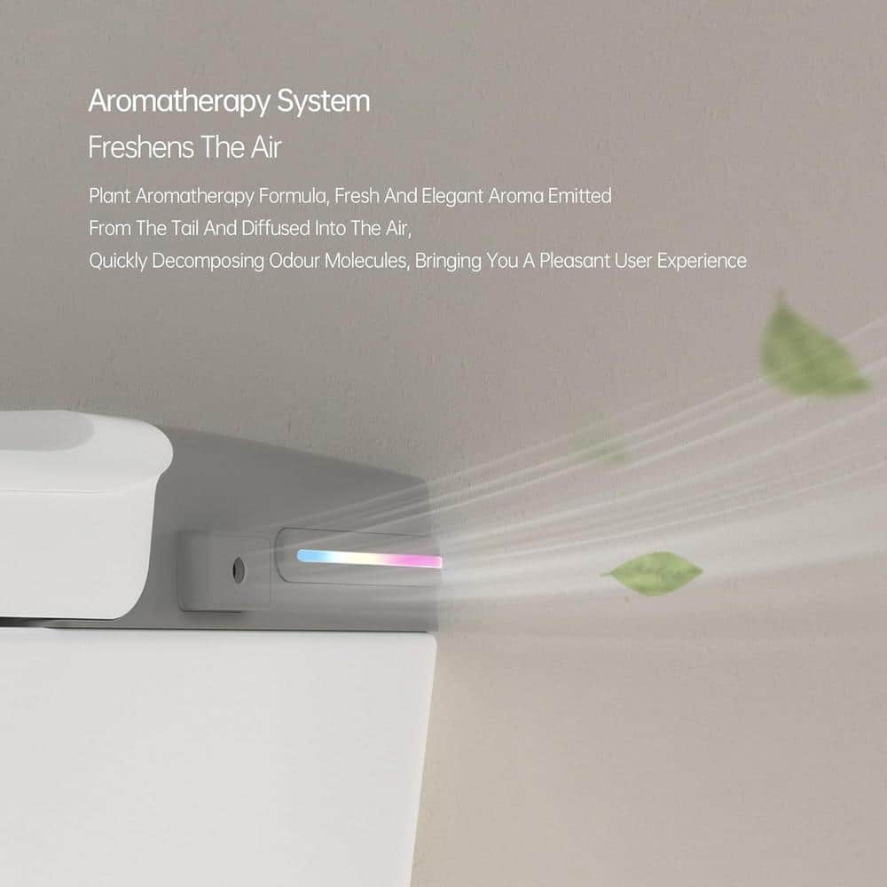 Smart Elongated Bidet Toilet with Adjustable Sprayer, Deodorizing, and Soft Close