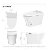 Intelligent Elongated Bidet Toilet with Foot Sensor and Heated Seat