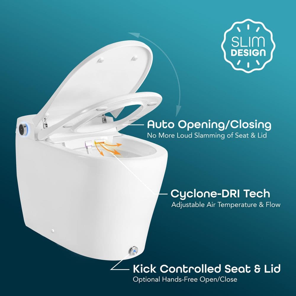BIDETMATE 6000 Intelligent Elongated Bidet Toilet with Heated Water and Auto-Flush
