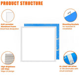 Bieuoram 2 ft. x 2 ft. 5800 Lumens Integrated LED Flat Panel Light, 5000K Daylight Dimmable Commercial Light for Office (10-Pack)