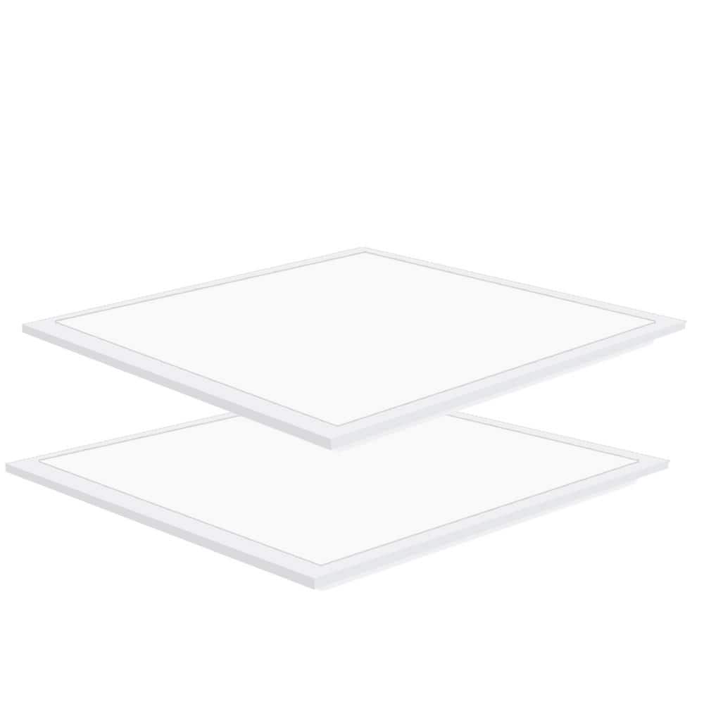 Bieuoram 2 ft. x 2 ft. 5800 Lumens Integrated LED Panel Light, 5000K Daylight, Dimmable 2x2 Recessed Edge-Lit Fixture (2 Pack)