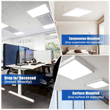 Bieuoram 2 ft. x 2 ft. 5800 Lumens Integrated LED Panel Light, 5000K Daylight, Dimmable 2x2 Recessed Edge-Lit Fixture (2 Pack)