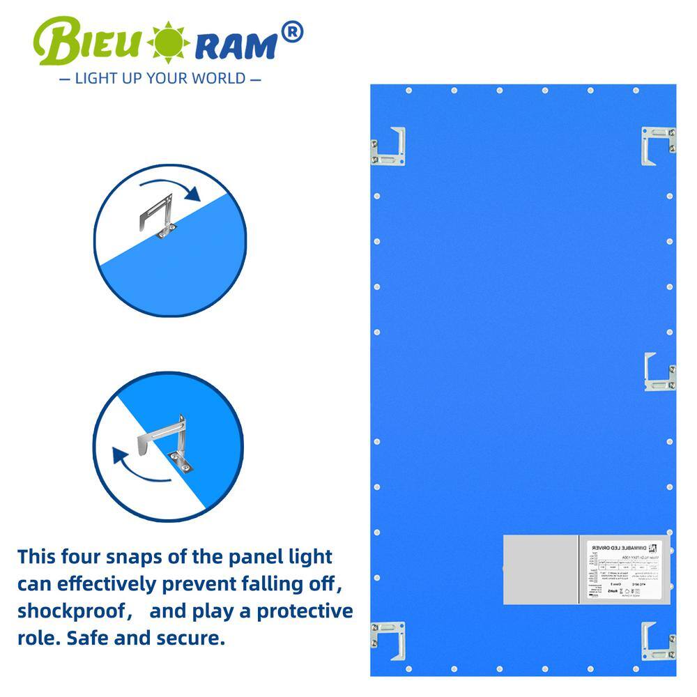 Bieuoram 2 ft. x 4 ft. 7800-Lumens Integrated LED Panel Light, 5000K White Color (12-Pack)
