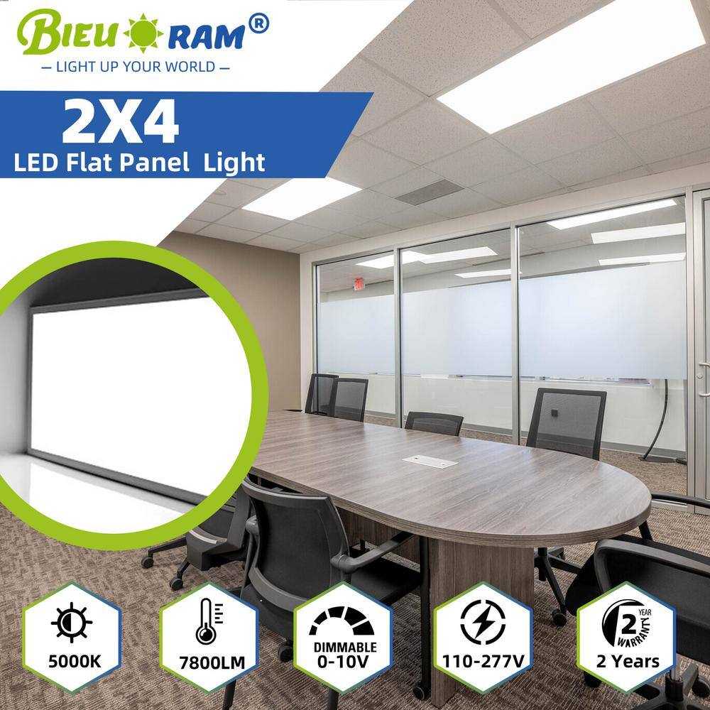 Bieuoram 2 ft. x 4 ft. 7800-Lumens Integrated LED Panel Light, 5000K White Color (12-Pack)