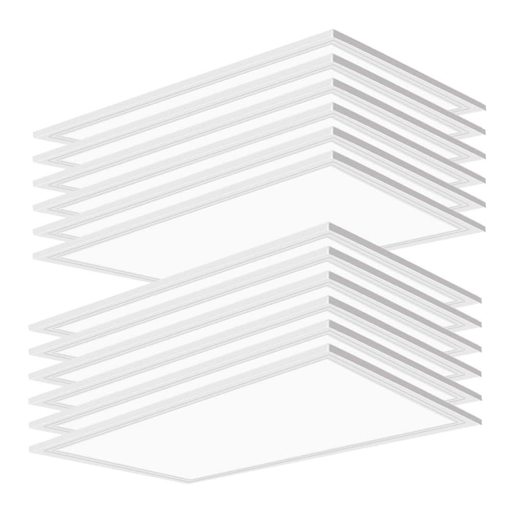 Bieuoram 2 ft. x 4 ft. 7800 Lumens Integrated LED Panel Light, 5000K White Color (12-Pack)