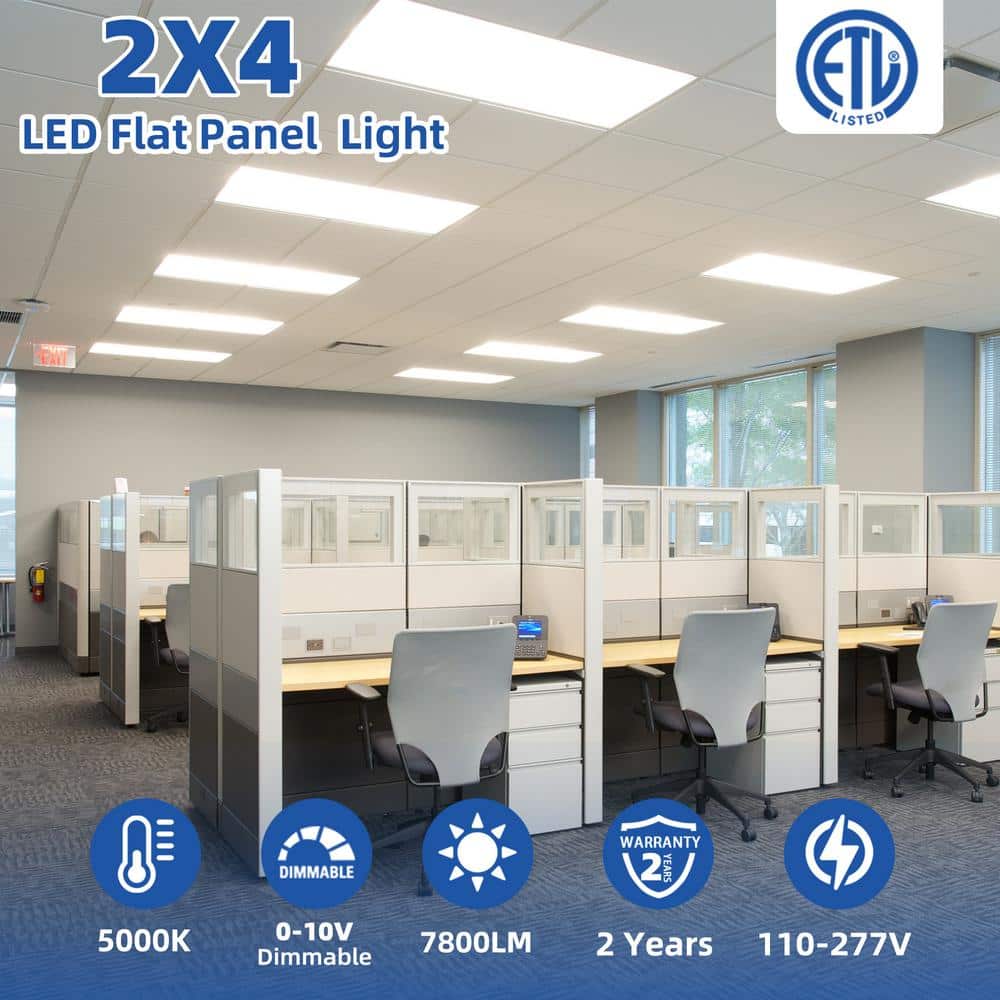 Bieuoram 2 ft. x 4 ft. 7800-Lumens Integrated LED Panel Light, 5000K White Color (16-Pack)