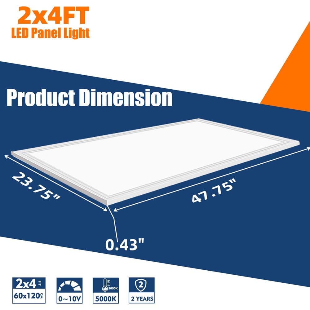Bieuoram 2 ft. x 4 ft. 7800 Lumens Integrated LED Panel Light, 5000K White Color (20 Pack)
