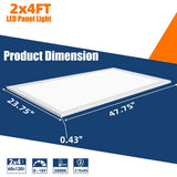 Bieuoram 2 ft. x 4 ft. 7800 Lumens Integrated LED Panel Light, 5000K White Color (20 Pack)