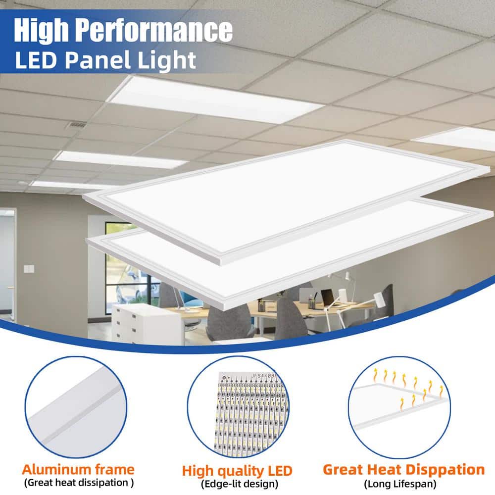 Bieuoram 2 ft. x 4 ft. 7800 Lumens Integrated LED Panel Light, 5000K White Color (20 Pack)
