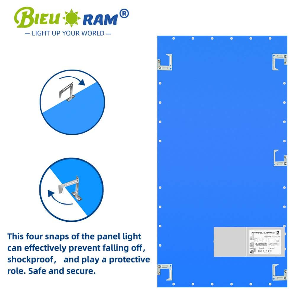 Bieuoram 2 ft. x 4 ft. 7800-Lumens Integrated LED Panel Light, 5000K White Color (8-Pack)