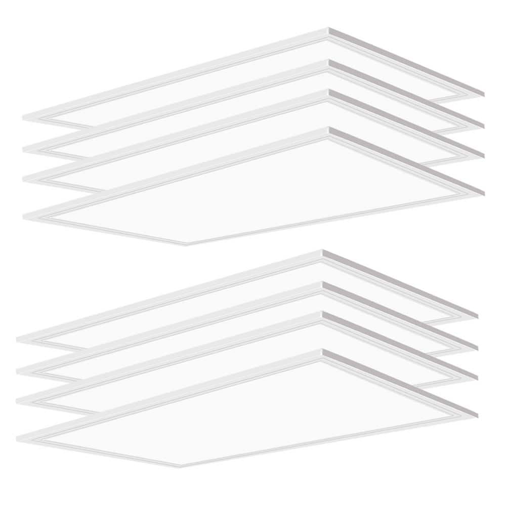 Bieuoram 2 ft. x 4 ft. 7800-Lumens Integrated LED Panel Light, 5000K White Color (8-Pack)