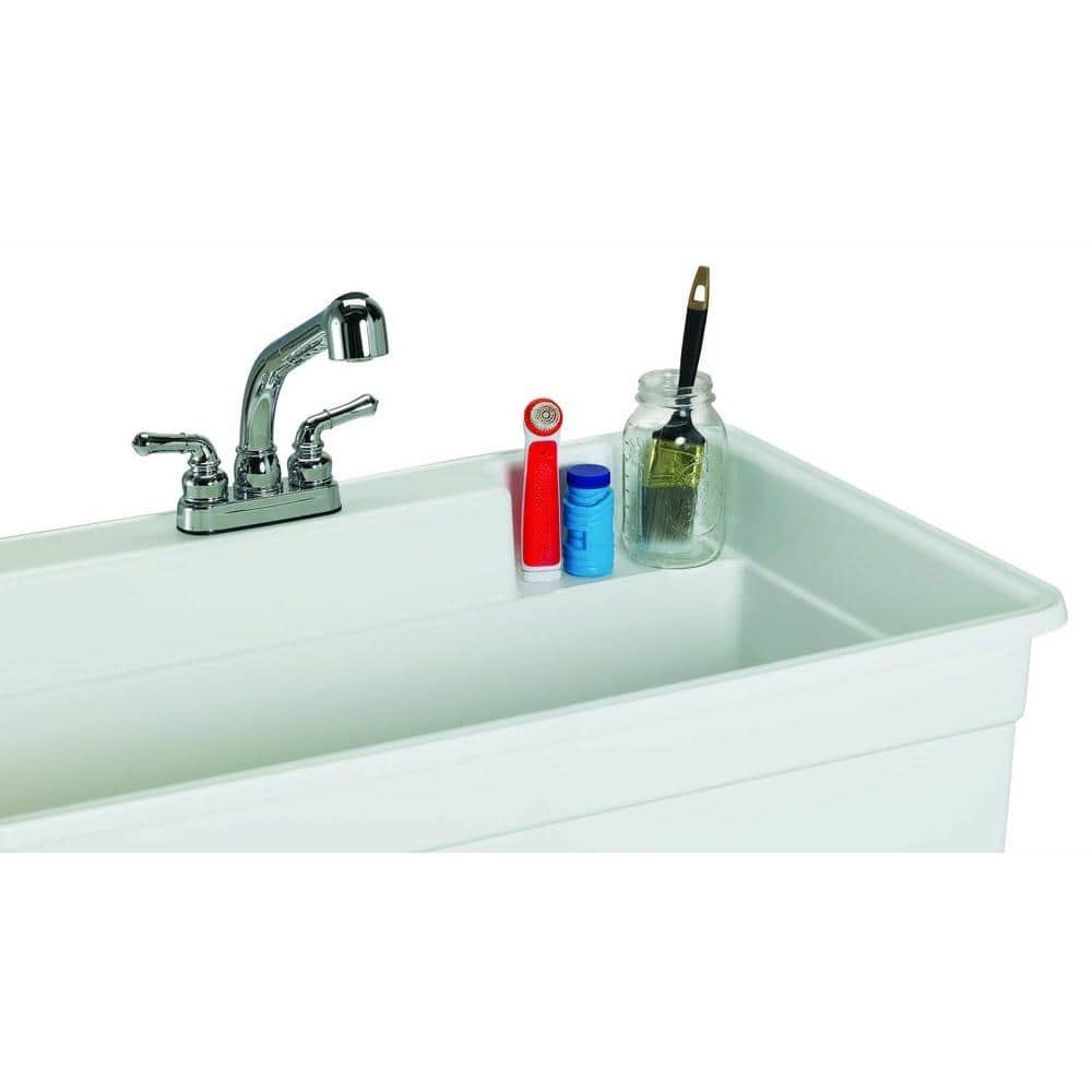 BigTub Utilatub Combo 40 in. x 24 in. Utility Tub with Swivel Faucet - White