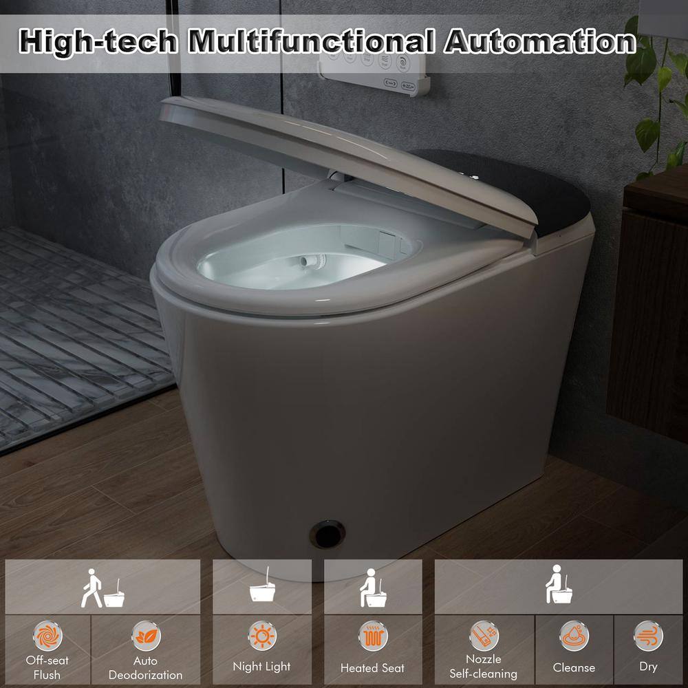 MYCASS Smart Toilet Bidet 1.32 GPF with Warm Air Dryer & Auto Flush