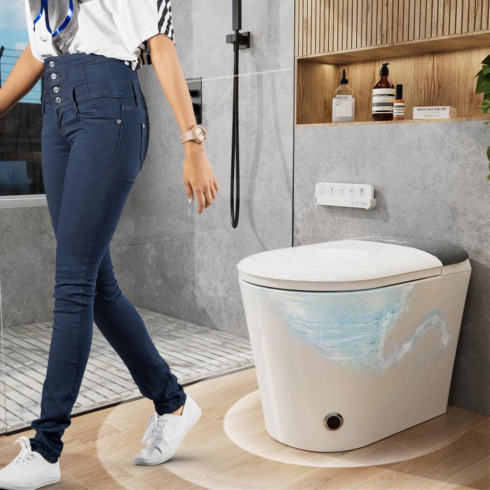 MYCASS Smart Toilet Bidet 1.32 GPF with Warm Air Dryer & Auto Flush