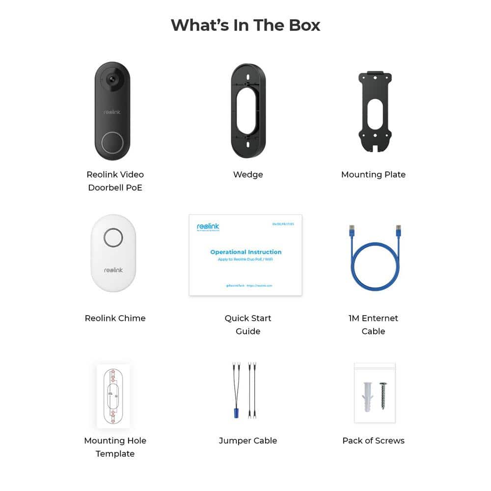REOLINK Smart 2K Plus Wired 5MP HD PoE Smart Video Doorbell Camera with Chime, 180° Diagonal, Person Detection, 2-Way Audio