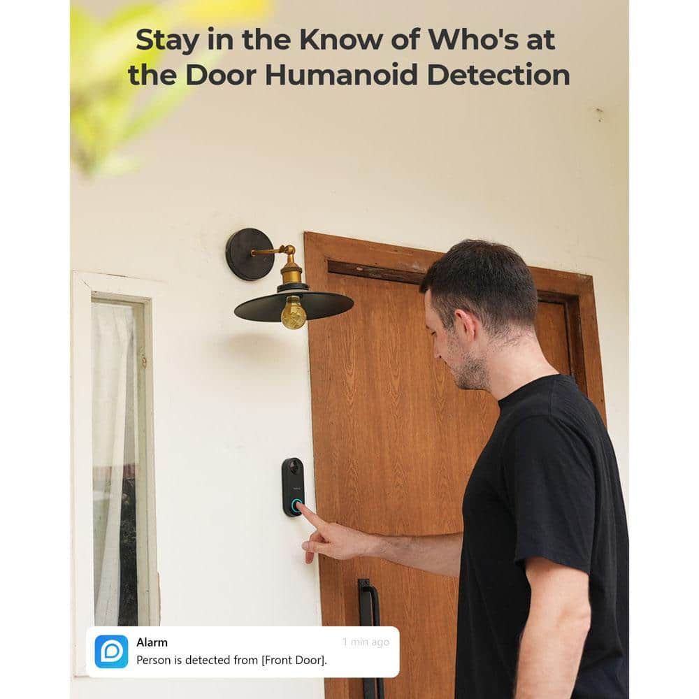 REOLINK Smart 2K Plus Wired 5MP HD PoE Smart Video Doorbell Camera with Chime, 180° Diagonal, Person Detection, 2-Way Audio