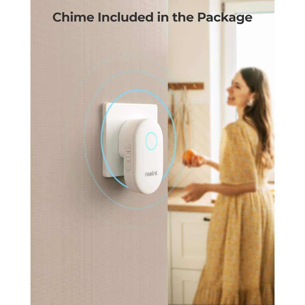 REOLINK Smart 2K Plus Wired 5MP HD PoE Smart Video Doorbell Camera with Chime, 180° Diagonal, Person Detection, 2-Way Audio