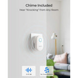 REOLINK Smart 2K Plus Wireless 5MP HD Smart Video Doorbell Camera with Chime, 180° Diagonal, Person Detection, 5/2.4Ghz WiFi