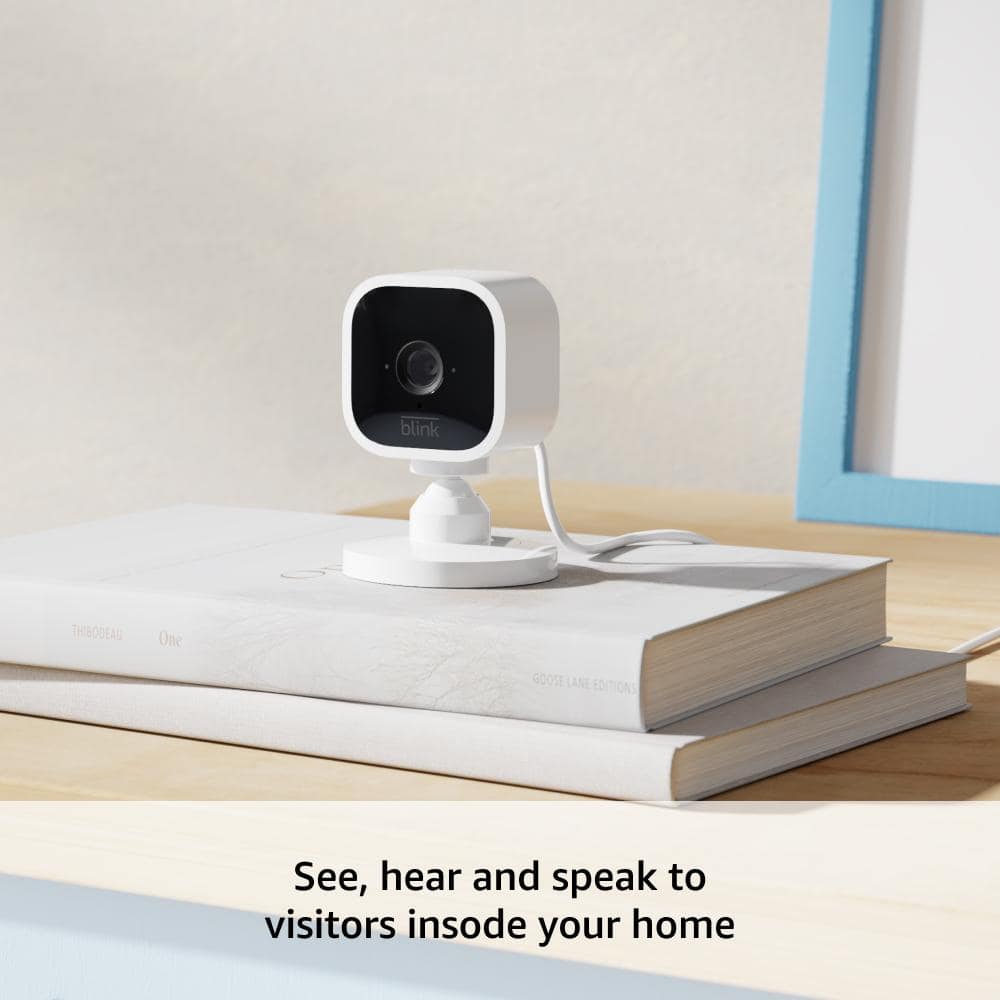 Blink Mini Indoor Wired 1080p Wi-Fi Security Camera in White