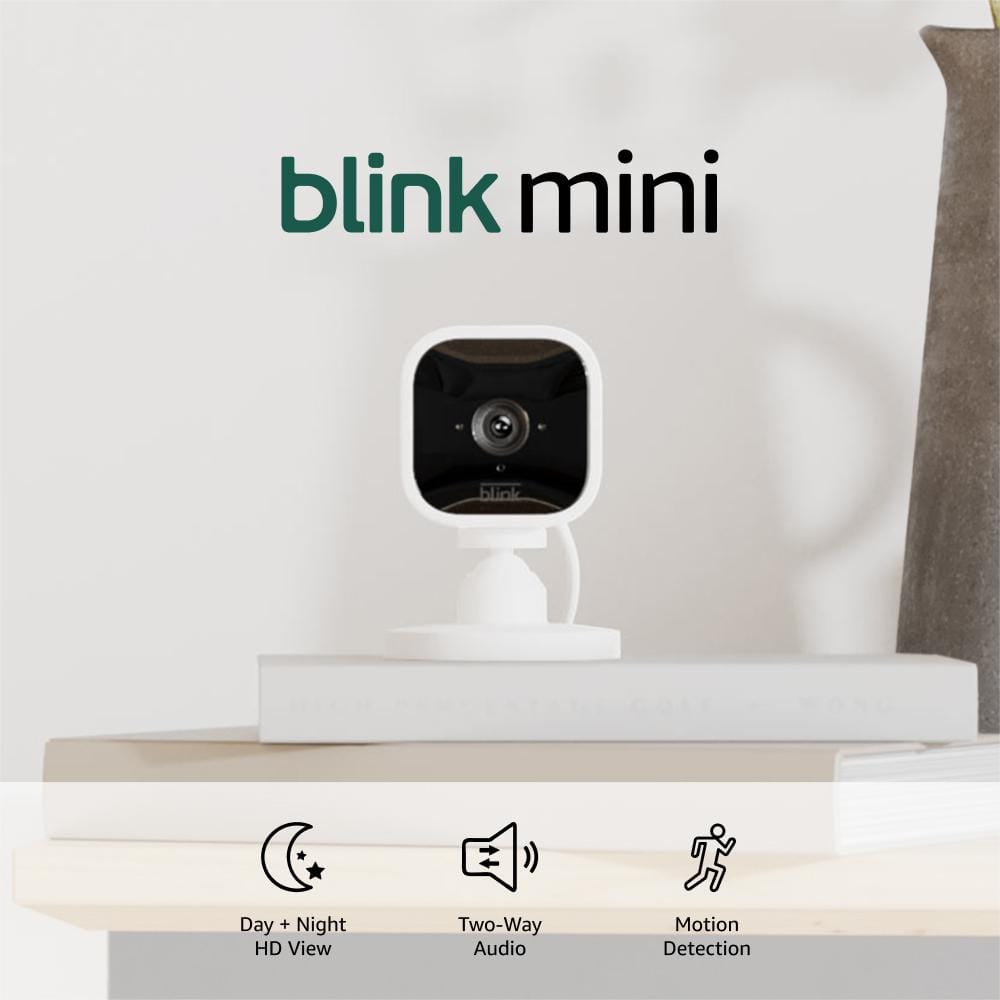Blink Mini Indoor Wired 1080p Wi-Fi Security Camera in White