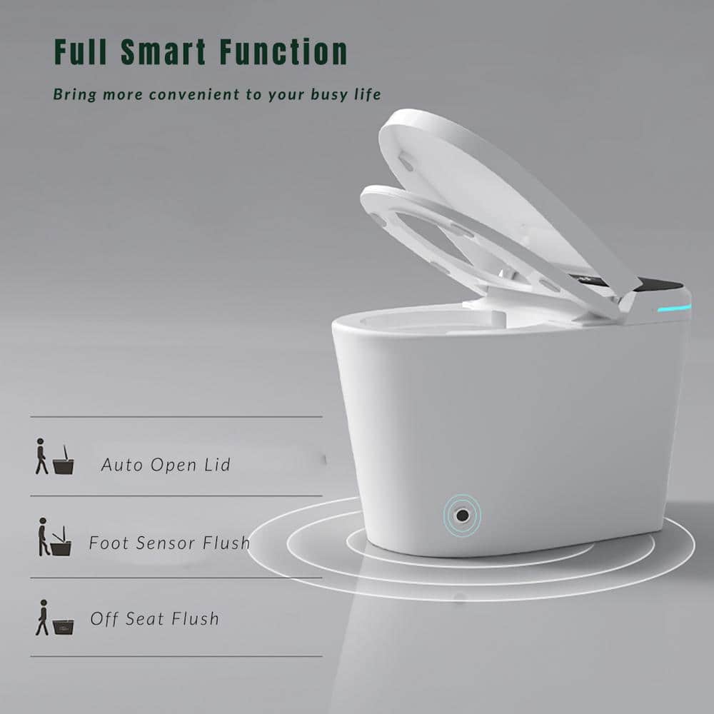 Boosicavelly Elongated Bidet Toilet with Auto Seat, Foot Sensor, and LED Display