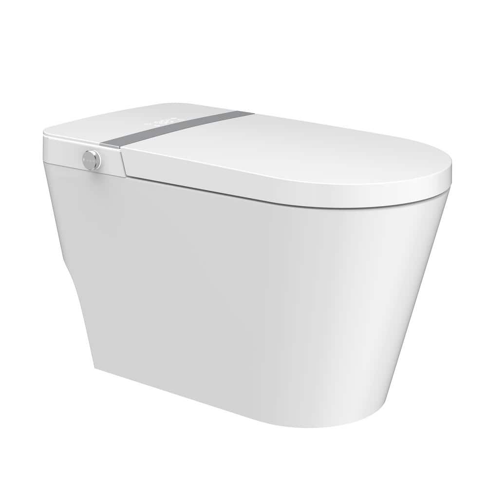 Boosicavelly Elongated Bidet Toilet with Heated Deodorizing & Soft Close - 1.28 GPF White