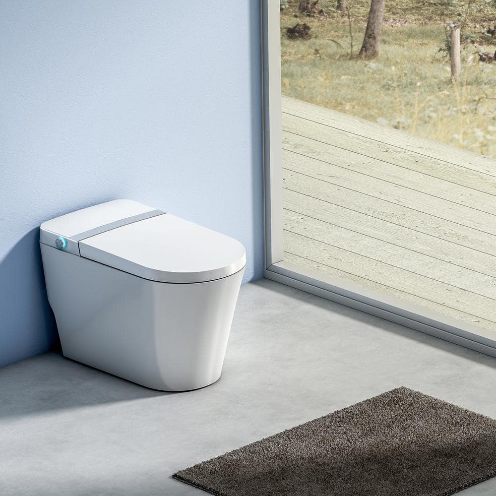 Boosicavelly Elongated Bidet Toilet with Heated Deodorizing & Soft Close - 1.28 GPF White
