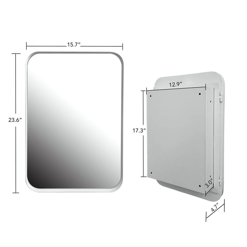 Boosicavelly 15.74 in. W x 23.60 in. H Rectangular Metal Medicine Cabinet with Mirror