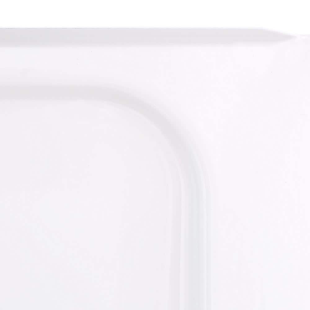 ShowerCast 60 in. x 30 in. Single Threshold Shower Pan in White with Modern Square Chrome Shower Drain Cover Right Drain
