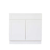 Bremen Cabinetry Bremen Ready to Assemble 30x34.5x24 in. Shaker Base Cabinet with 2 Doors and 1 Drawer in White