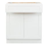 Bremen Cabinetry Bremen Ready to Assemble 30x34.5x24 in. Shaker Base Cabinet with 2 Doors and 1 Drawer in White
