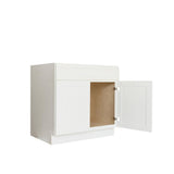 Bremen Cabinetry Bremen Ready to Assemble 30x34.5x24 in. Shaker Base Cabinet with 2 Doors and 1 Drawer in White
