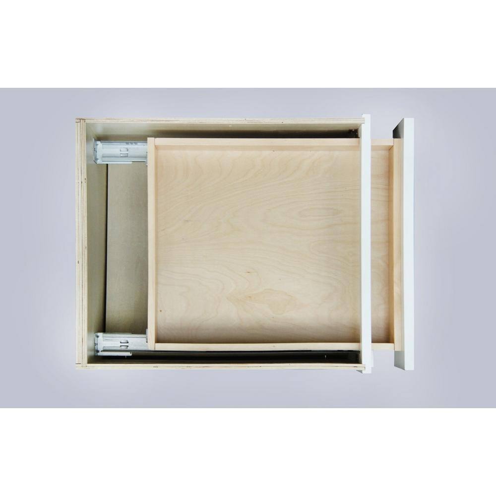 Bremen Cabinetry Bremen Ready to Assemble 15x34.5x24 in. Shaker Base Drawer with 1 Standard Drawer with 2 Deep Drawers in White