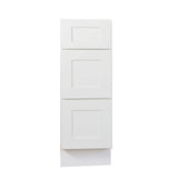 Bremen Cabinetry Bremen Ready to Assemble 15x34.5x24 in. Shaker Base Drawer with 1 Standard Drawer with 2 Deep Drawers in White
