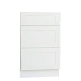 Bremen Cabinetry Bremen Ready to Assemble 24x34.5x24 in. Shaker Base Drawer with 1 Standard Drawer with 2 Deep Drawers in White