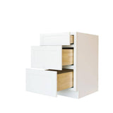Bremen Cabinetry Bremen Ready to Assemble 24x34.5x24 in. Shaker Base Drawer with 1 Standard Drawer with 2 Deep Drawers in White